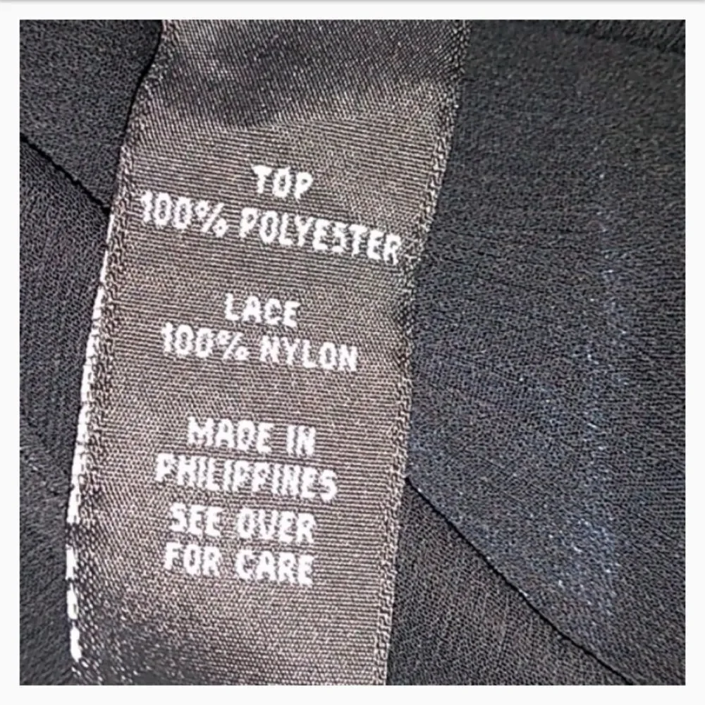 BCX Ruffle and lace see-through blouse, Black - Picture 5 of 6